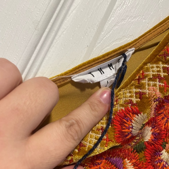 Anthropologie THML Velvet embroidered dress - Picture 3 of 4